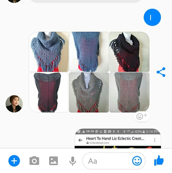 triangular fringed shawl